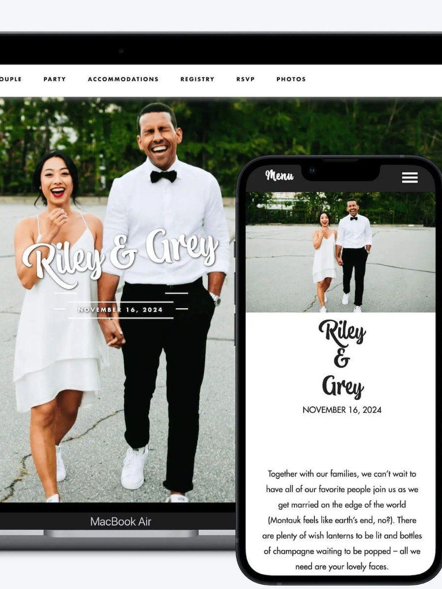 With Riley & Grey you get a wedding website and registry all in one