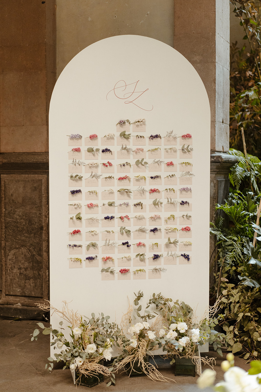 dried flower seating chart