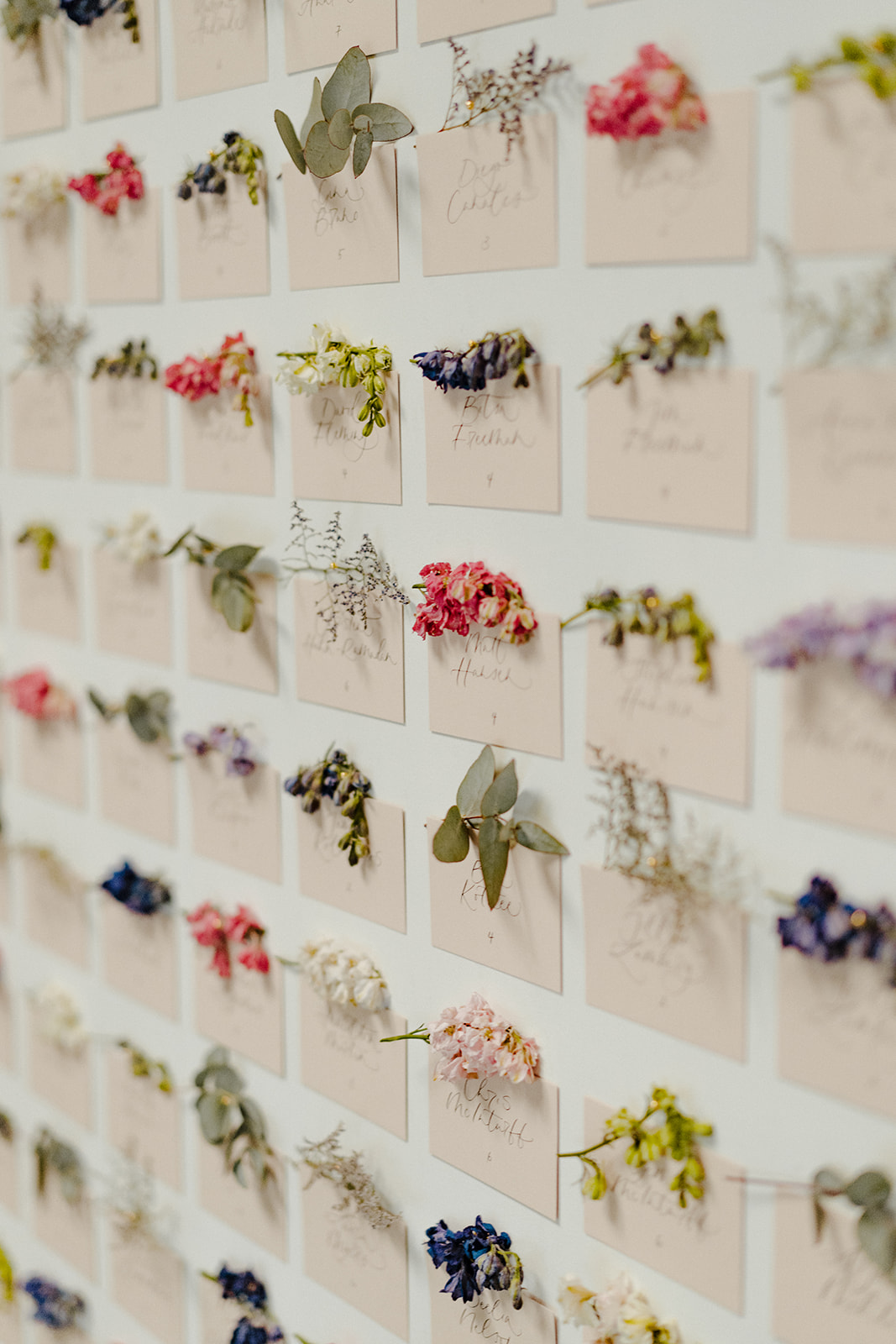 pressed flower place cards
