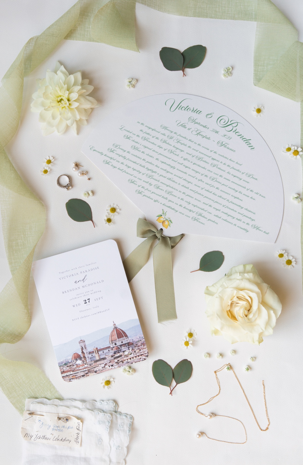 Florence-inspired wedding invitation suite