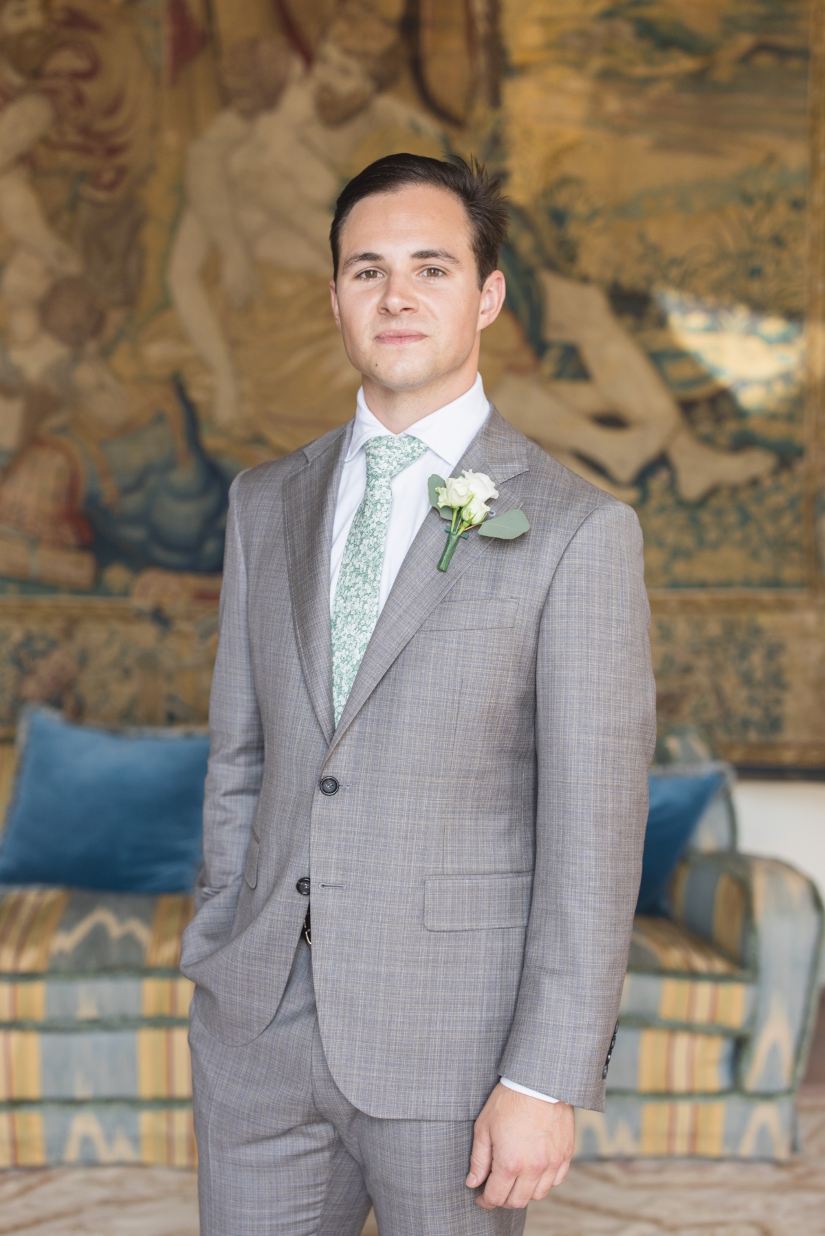 gray wedding suit