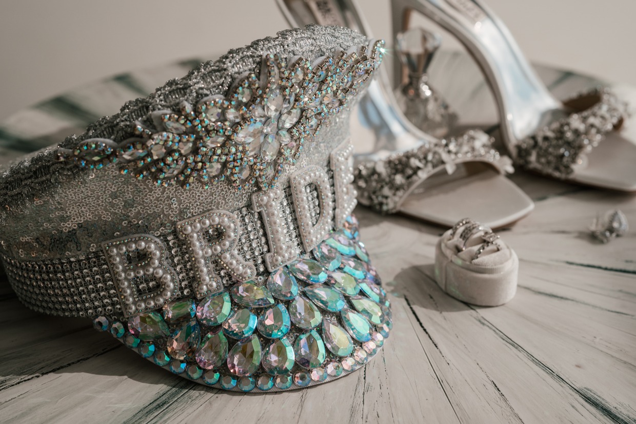 gemstone bride hat