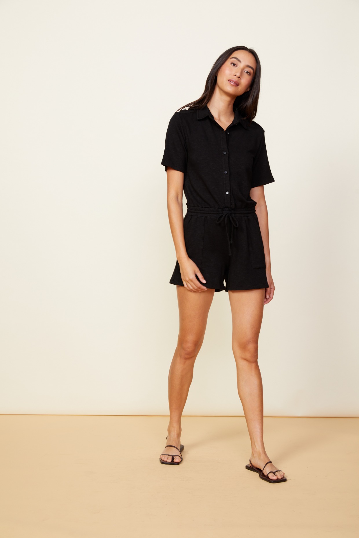 button up romper from monrow