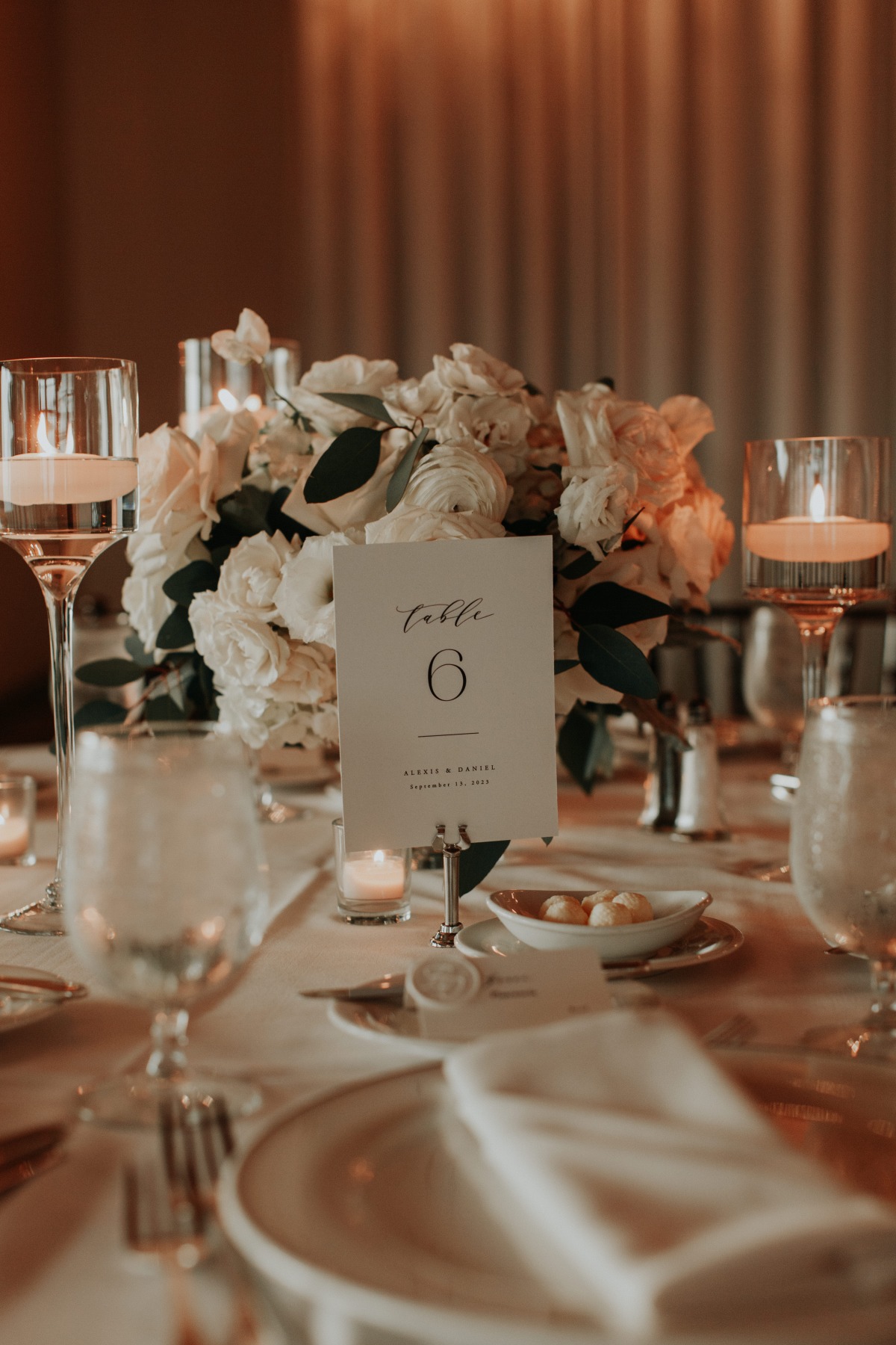 classic black and white table numbers