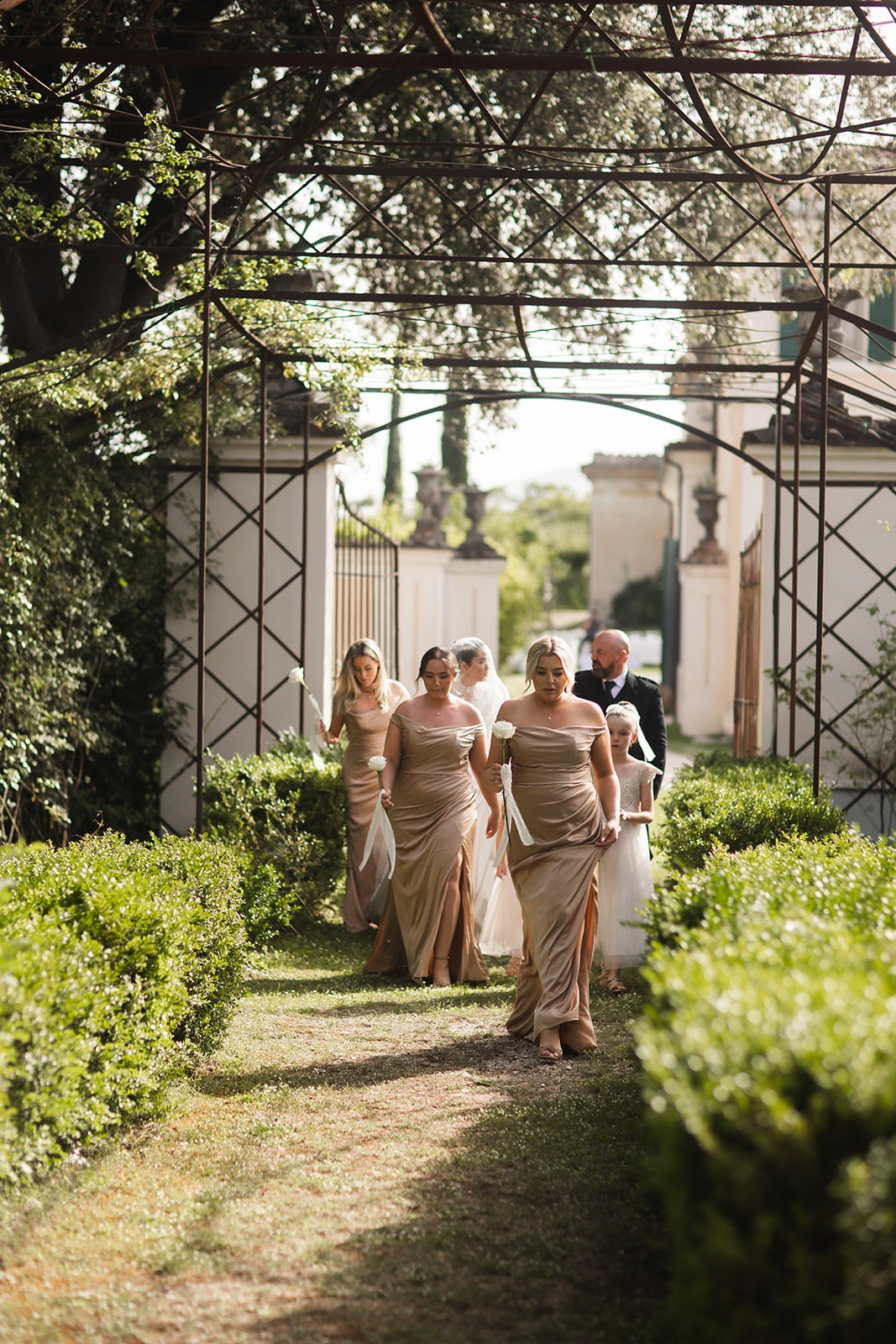 gold bridesmaid dresses