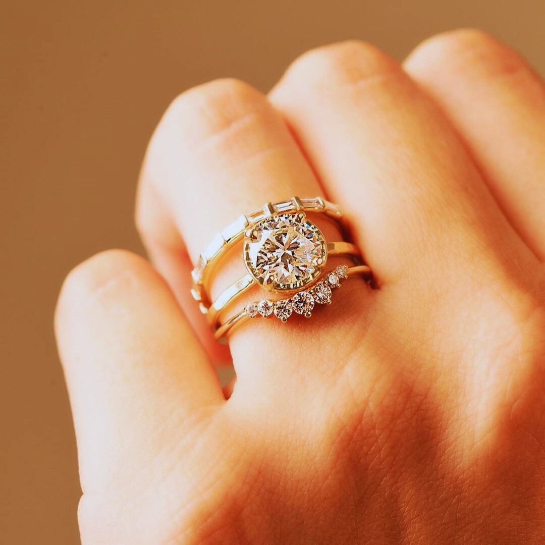 unique circle diamond engagement ring by Melissa Tyson Designs