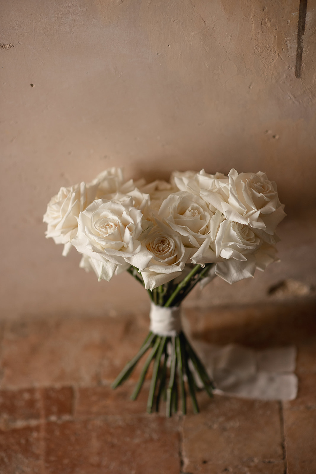 white rose bouquet