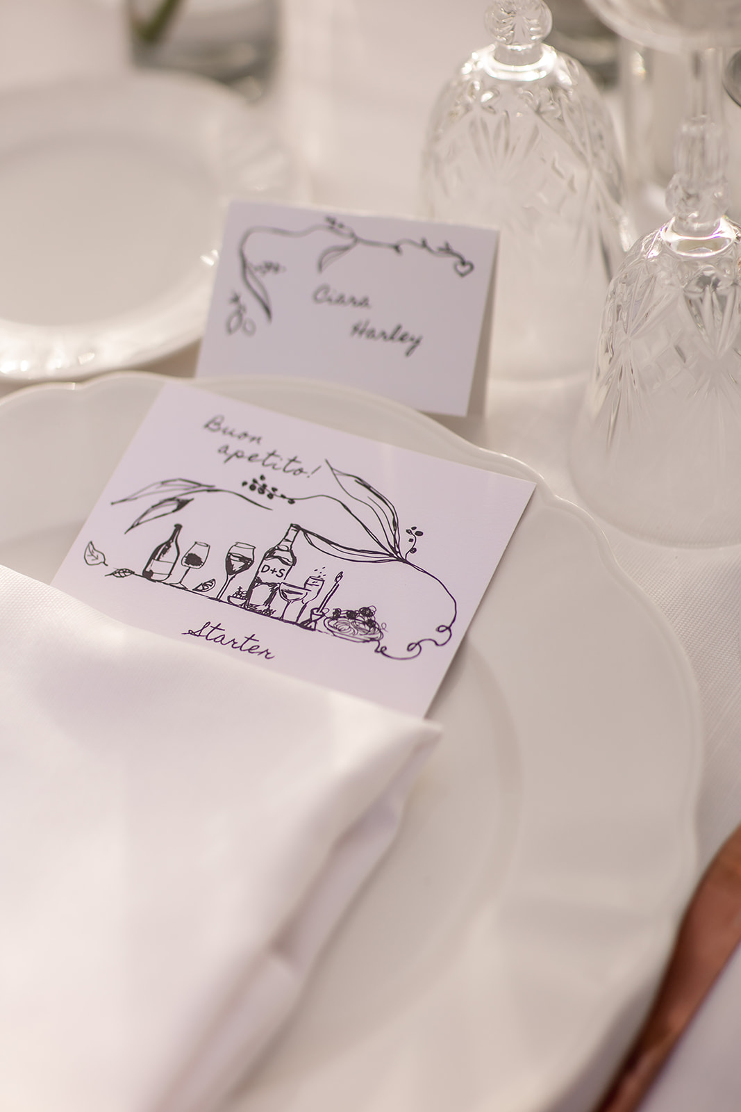 artsy wedding menu design