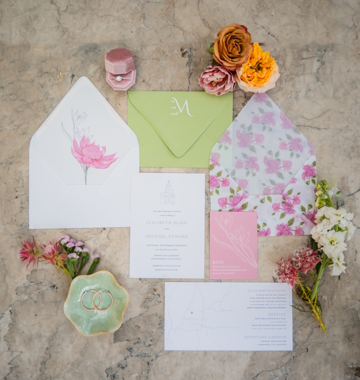see through floral envelopes