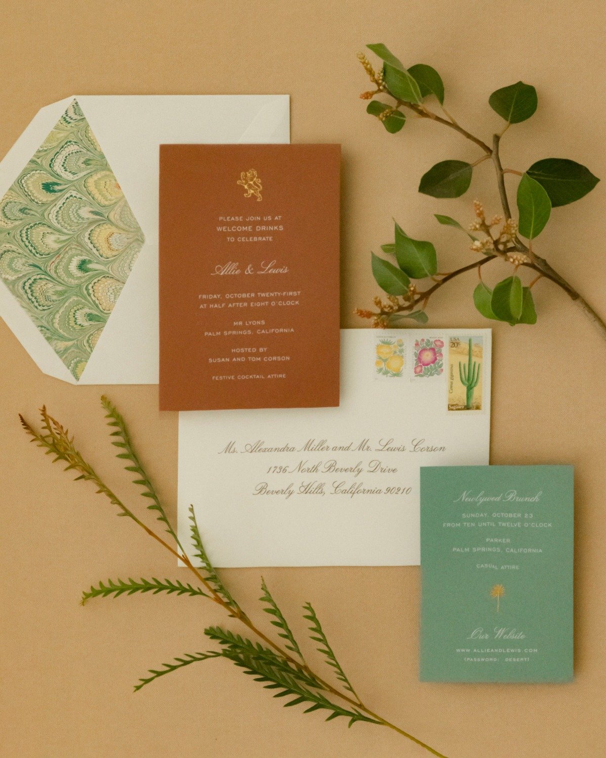 desert inspired wedding invitations