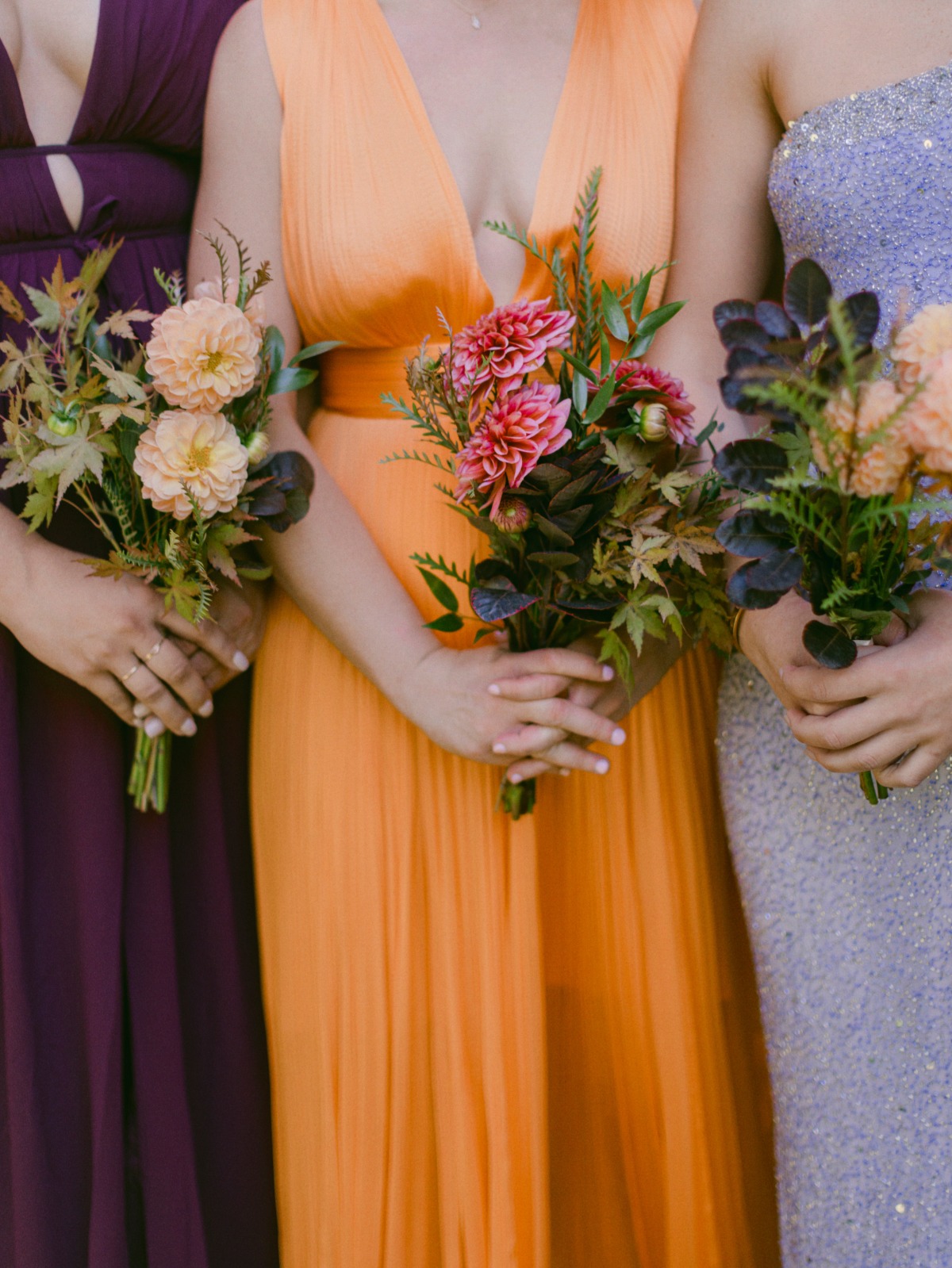 pop of color bridesmaid bouquets