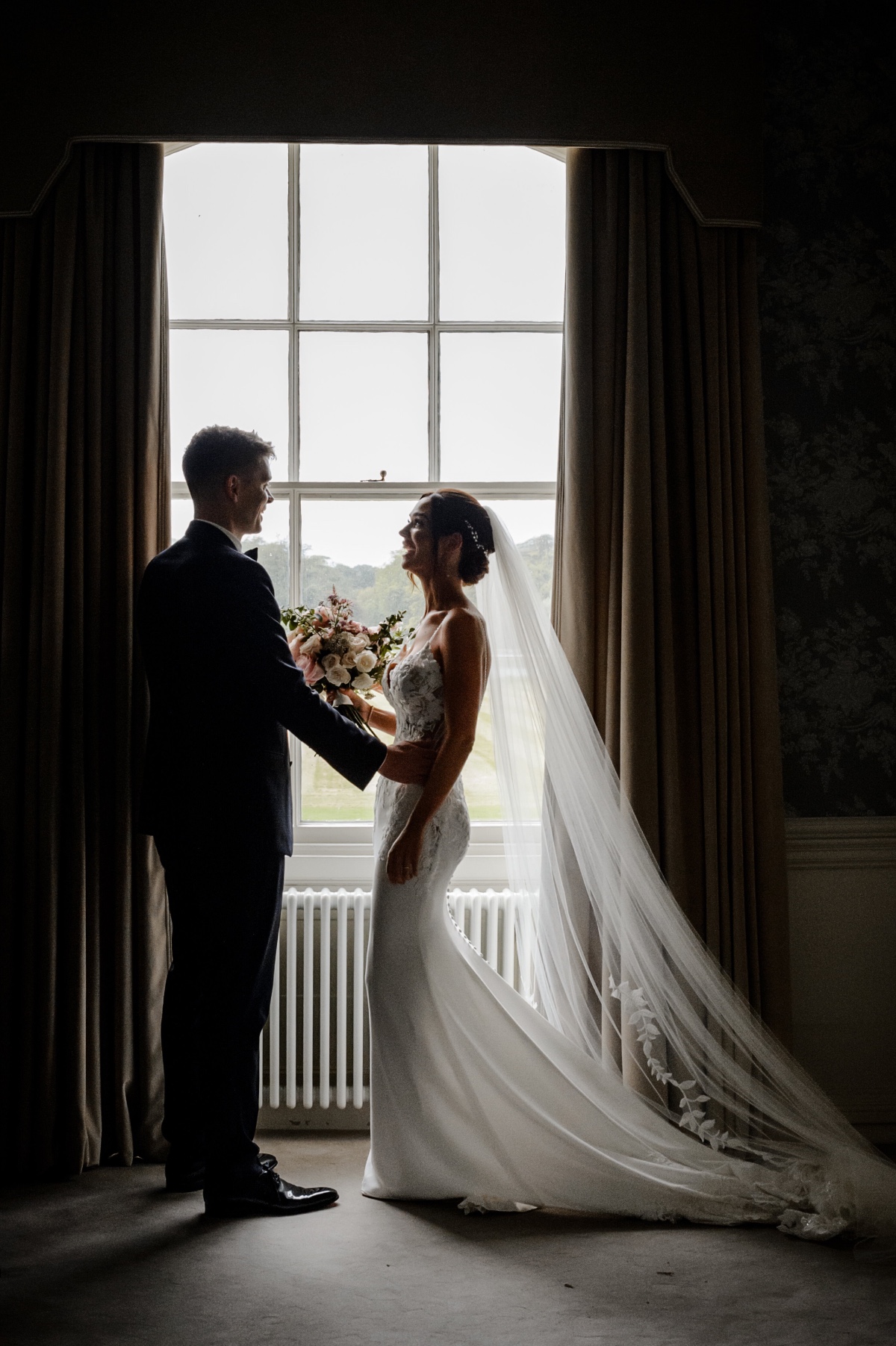 lace bodice fitted wedding dress