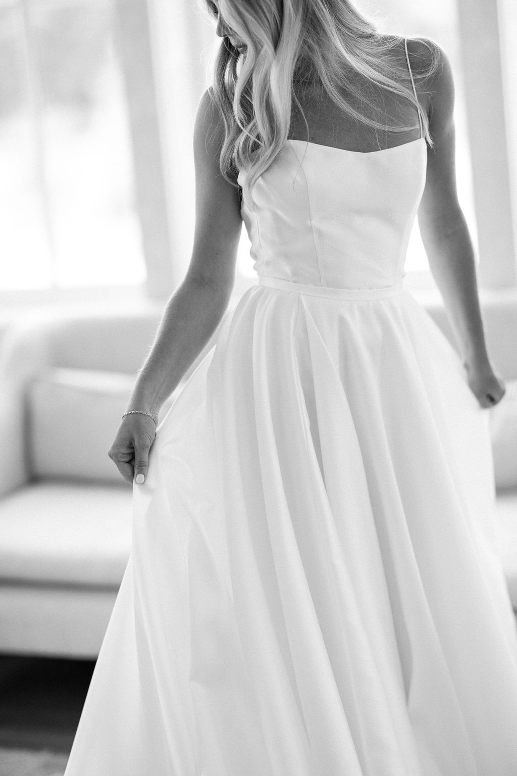 minimalist a line wedding dress