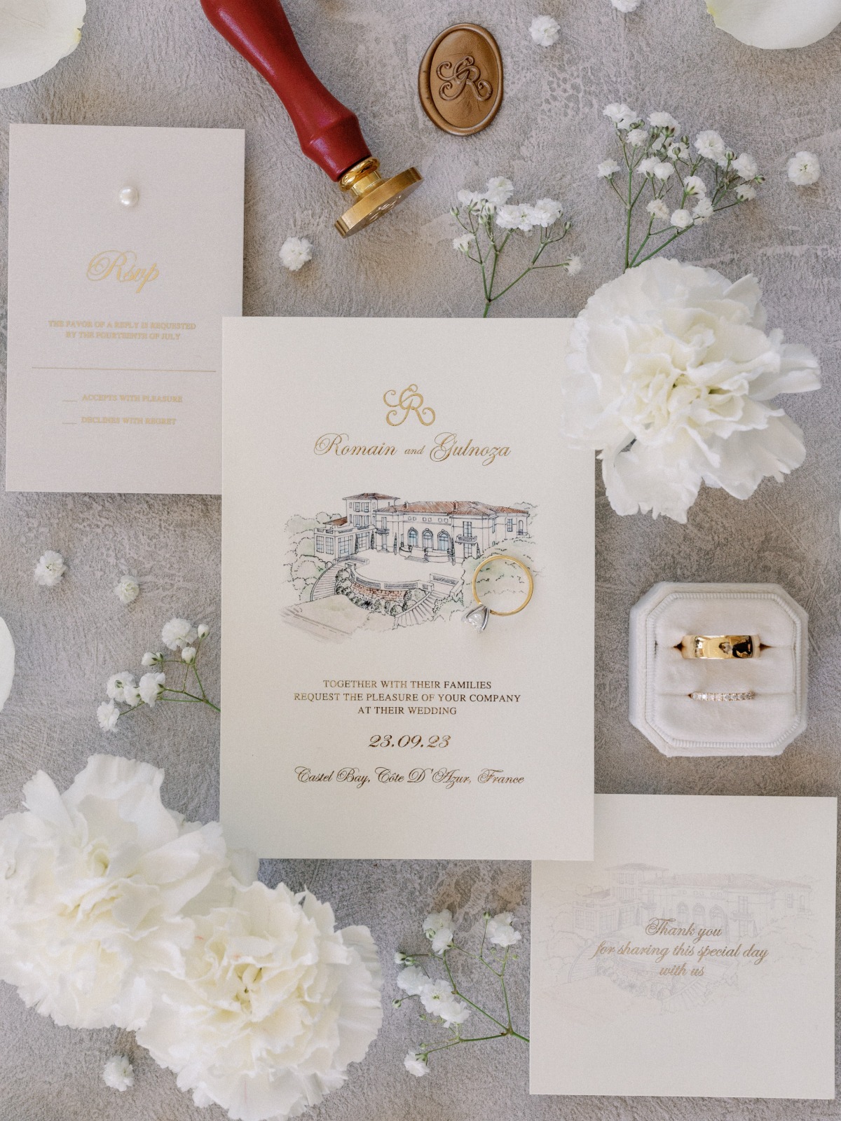 custom watercolor venue wedding invitation