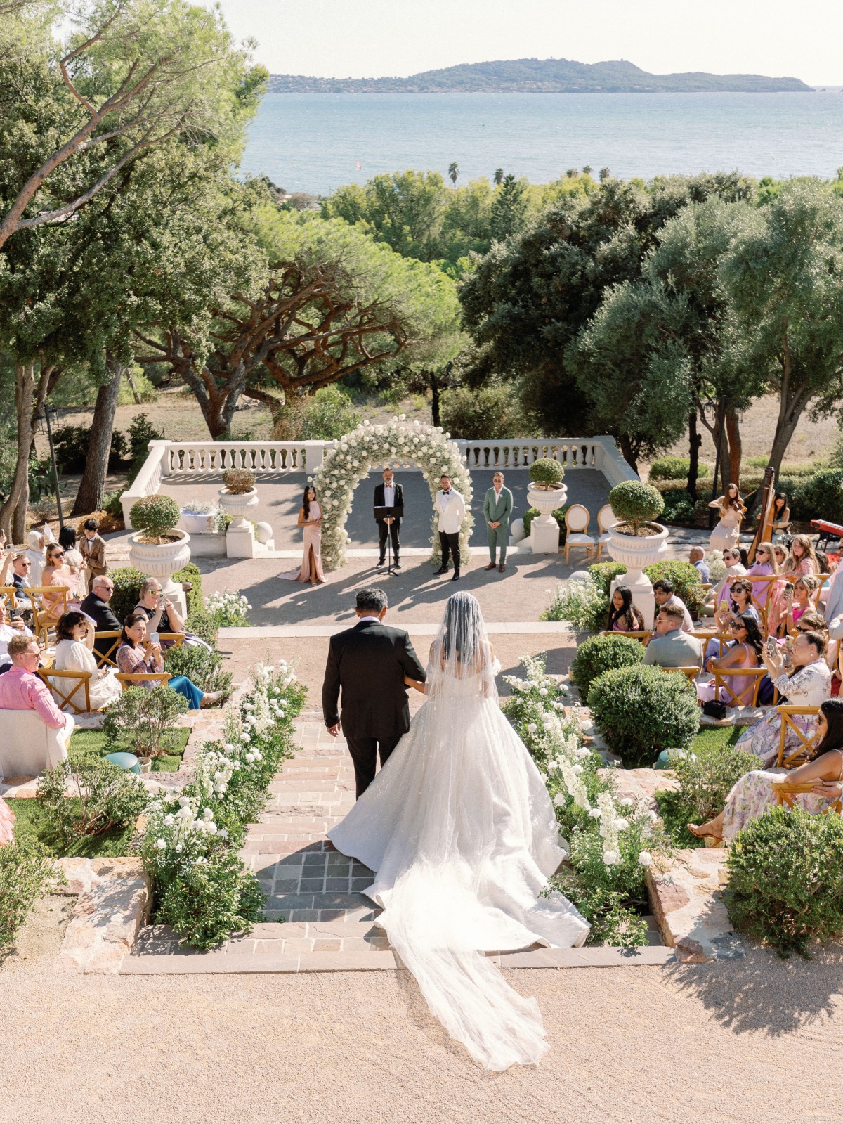 French Mediterranean outdoor wedding ceremony