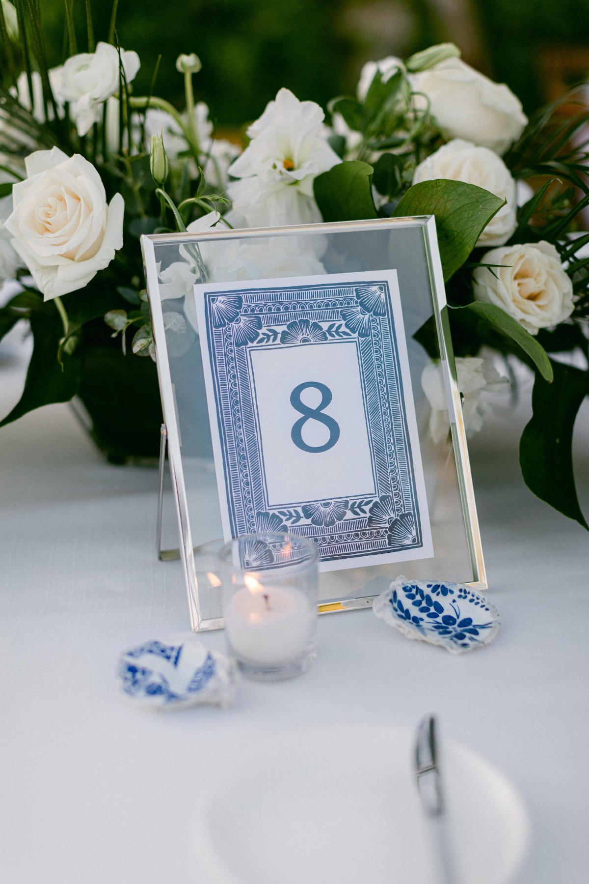 Mexican tile inspired table number