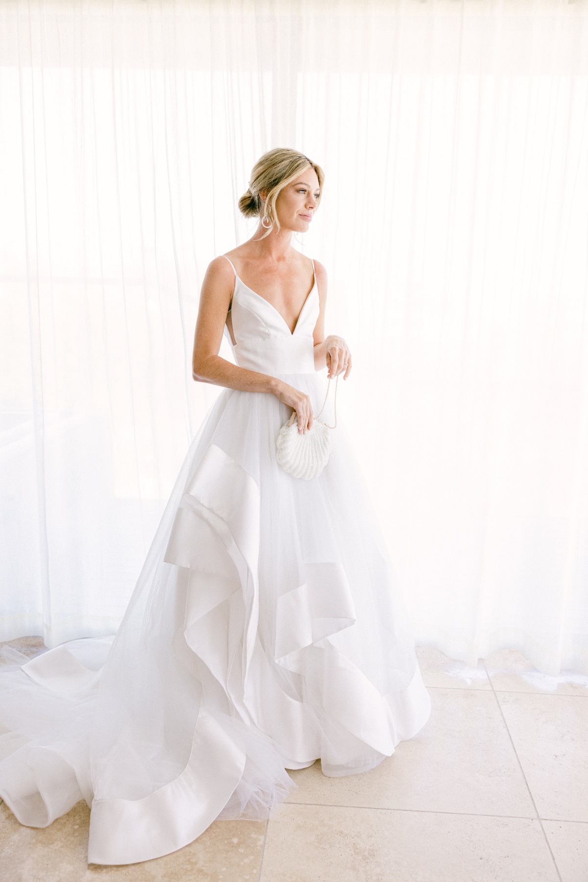 Elegant bride in Hayley Paige wedding dress