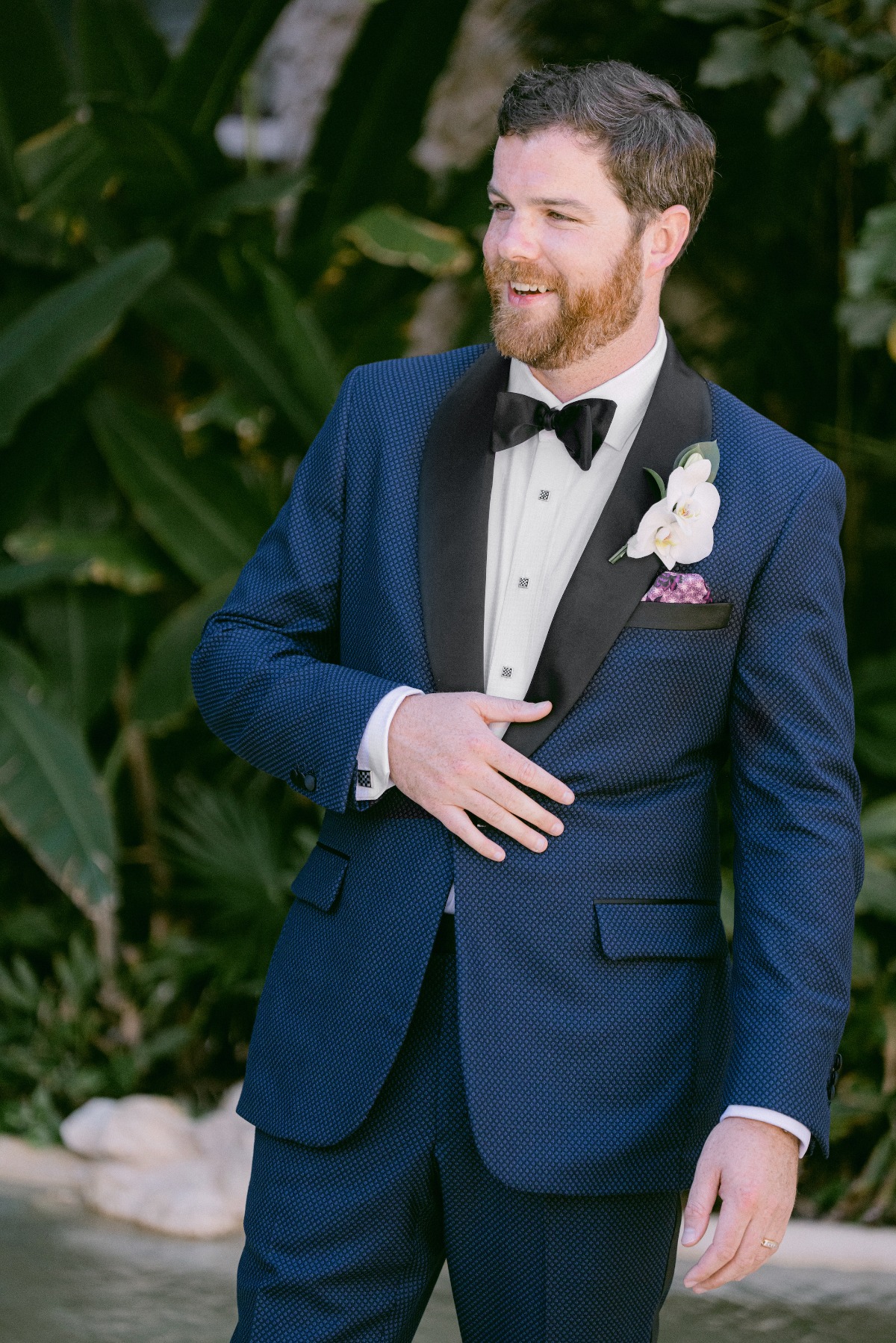 Custom blue groom suit 