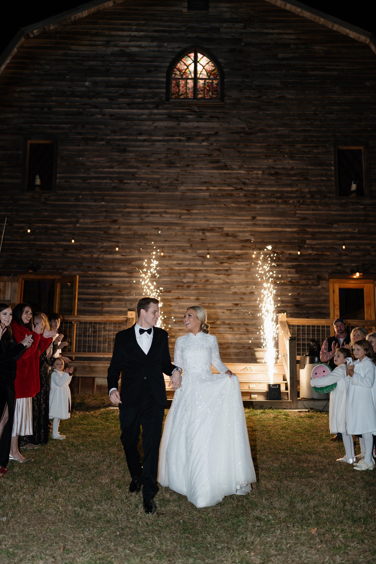 sparkler exit barn wedding