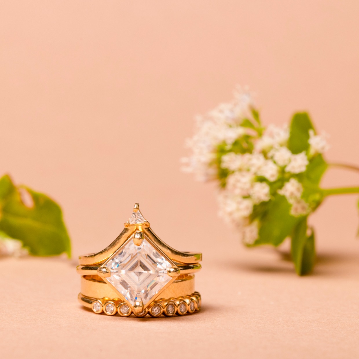 unique emerald cut diamond engagement ring by Melissa Tyson Designs
