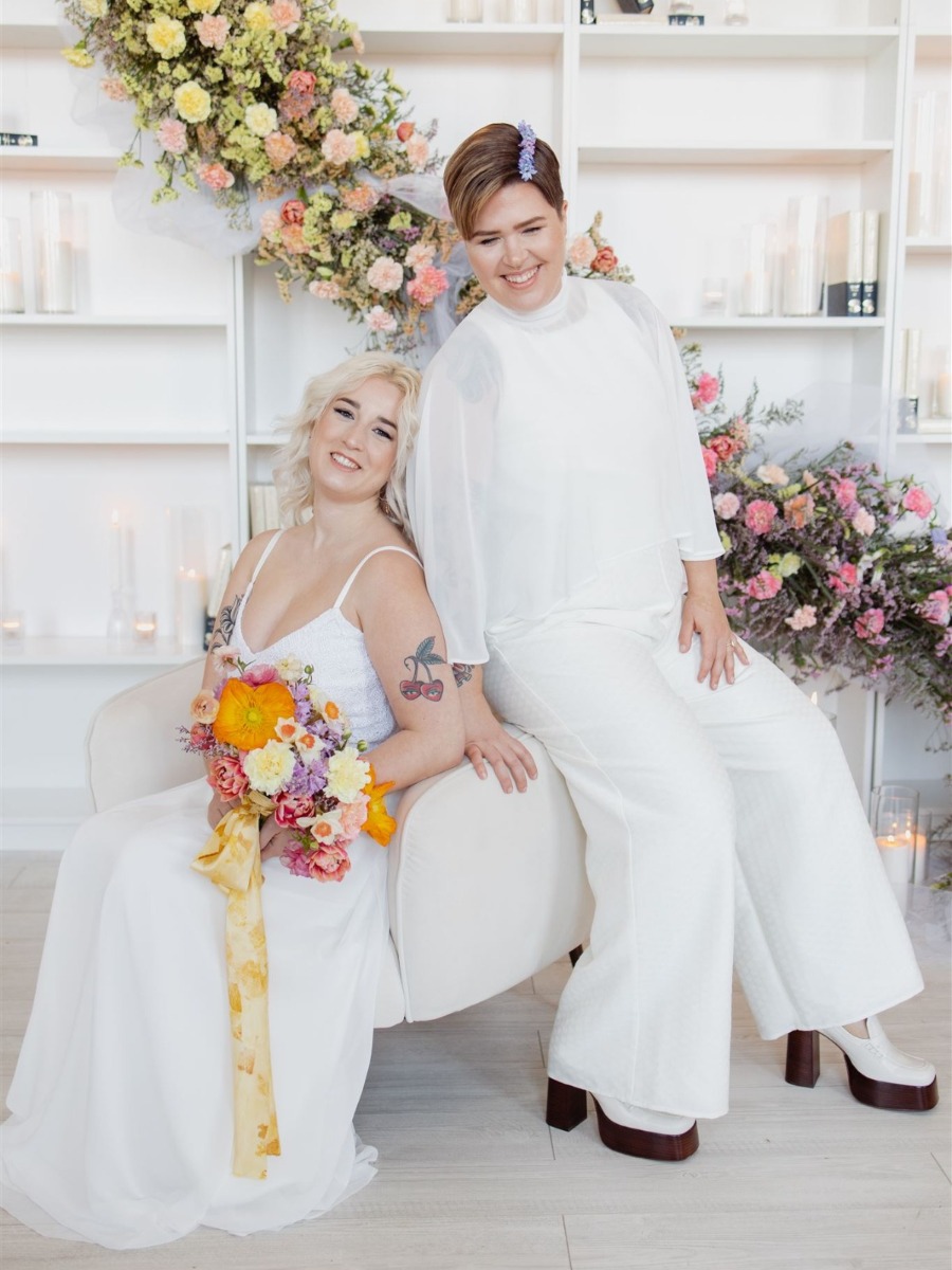 Queer joy radiates in this colorful floral wedding inspo
