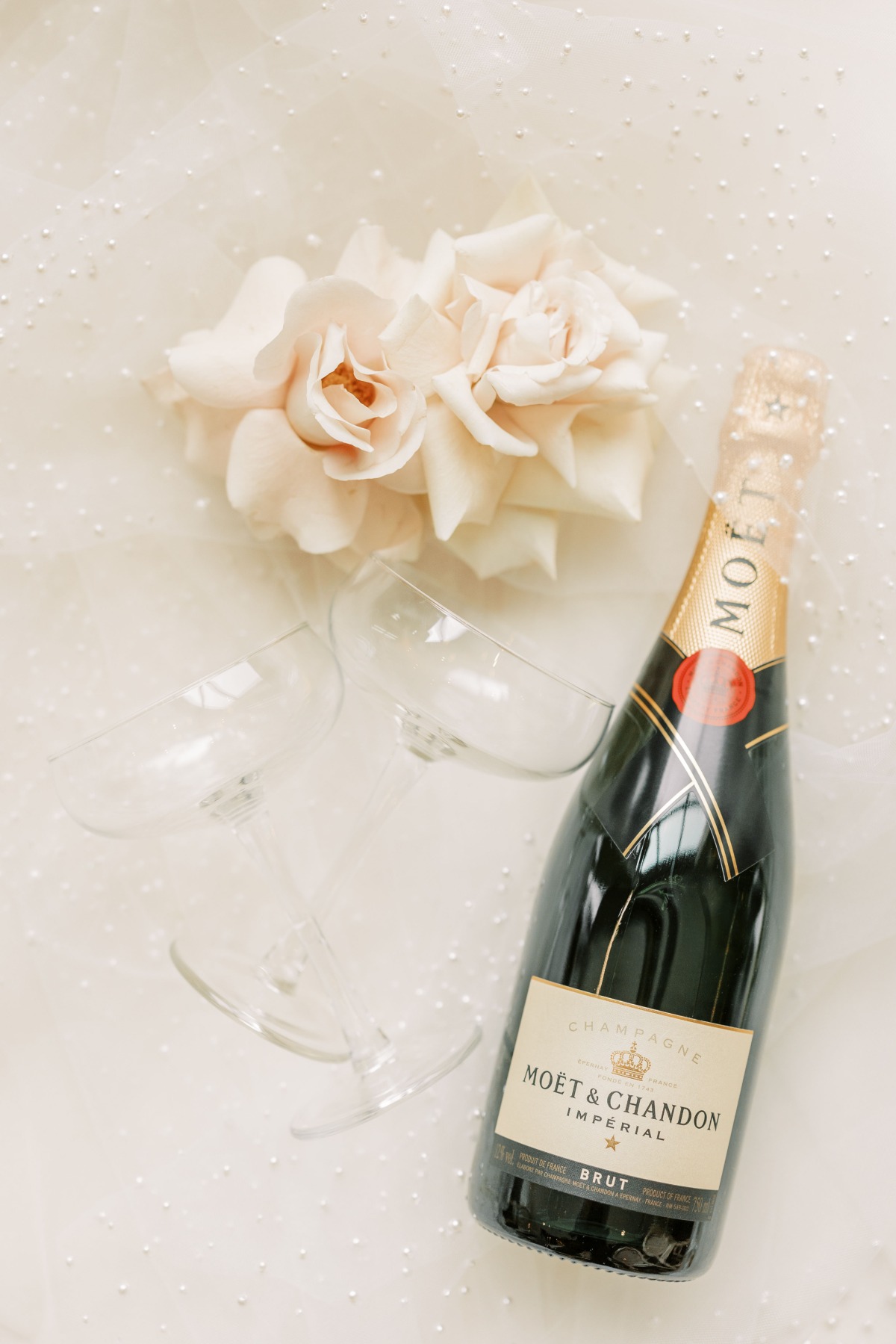 Elegant champagne and goblets for champagne tower 