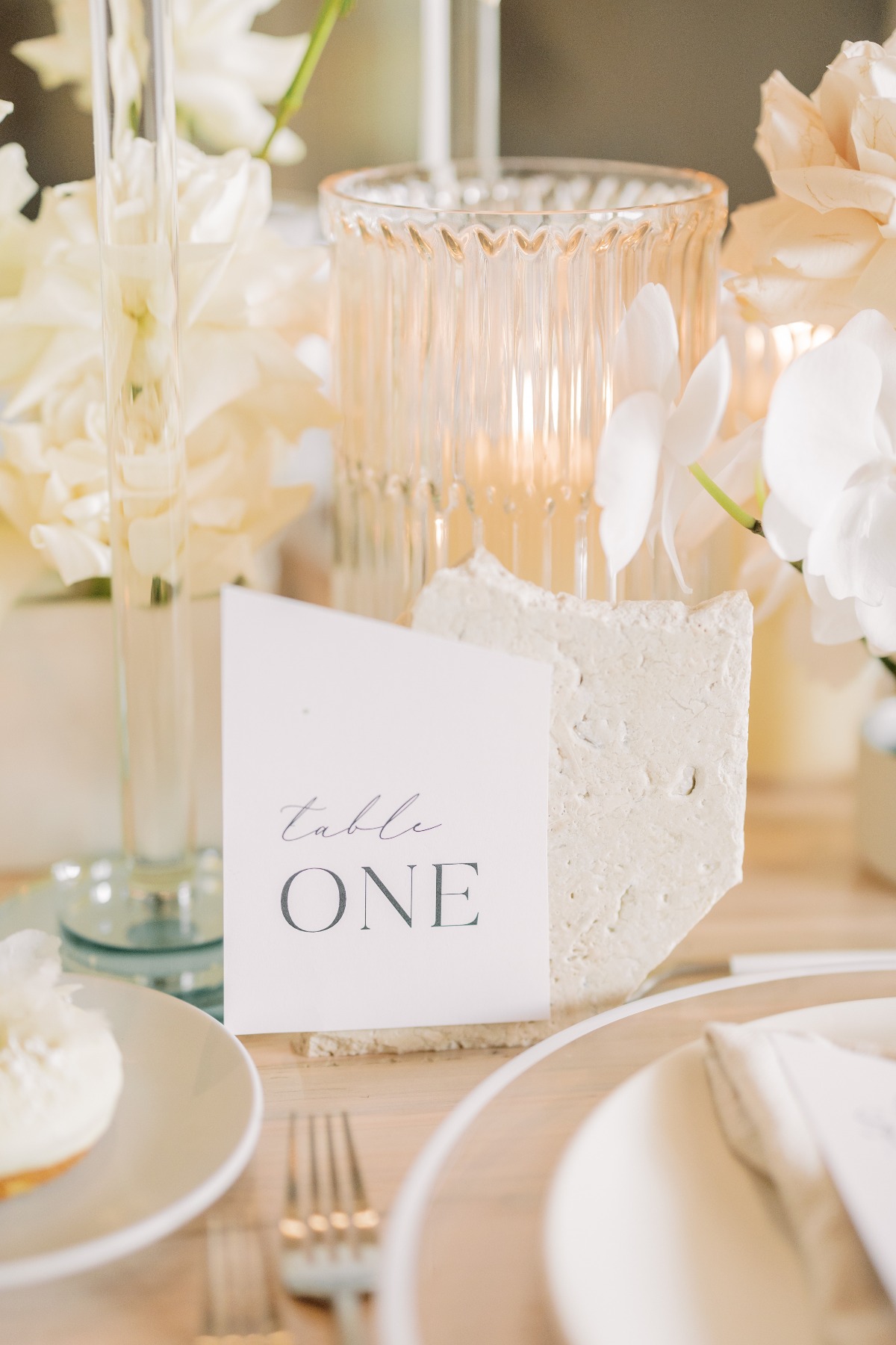 Modern custom stone wedding table numbers 