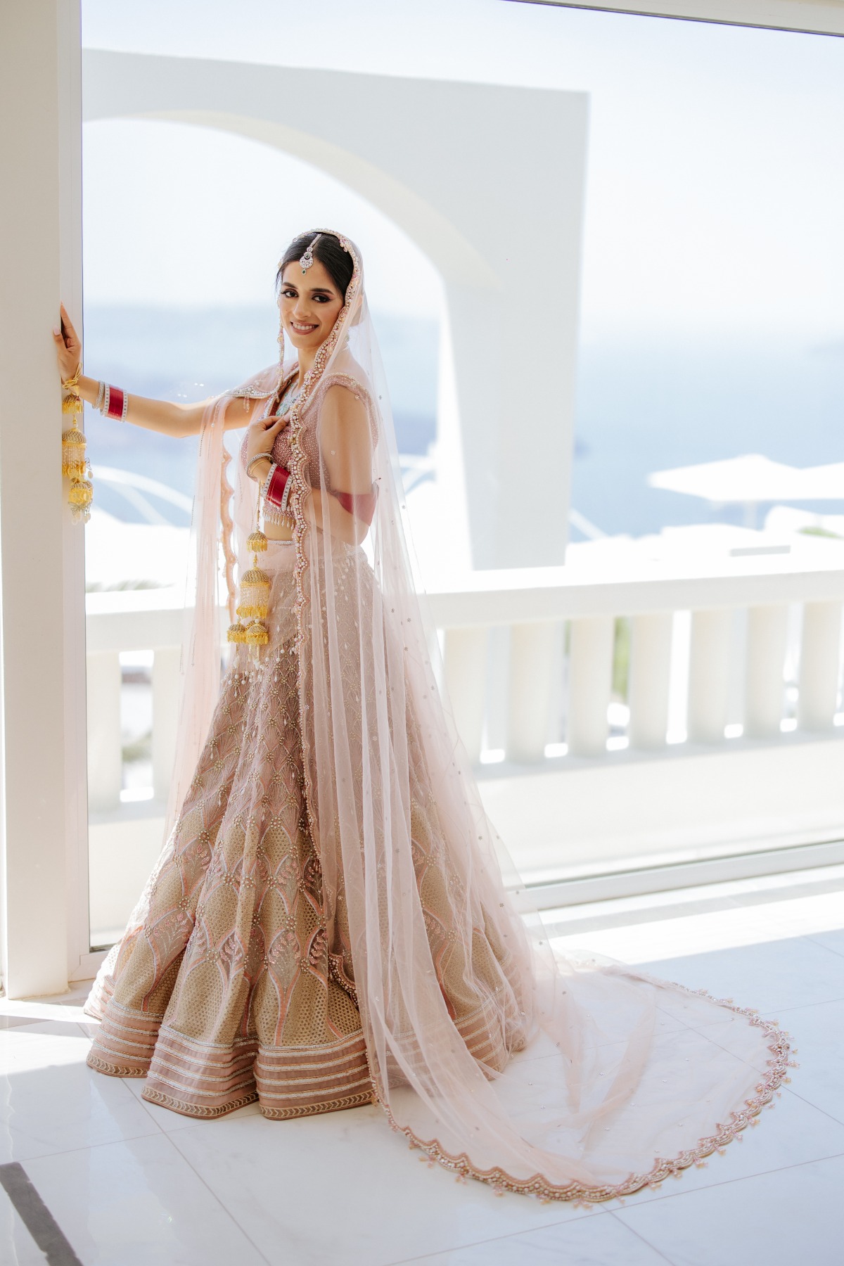 pink Hindu bridal dress