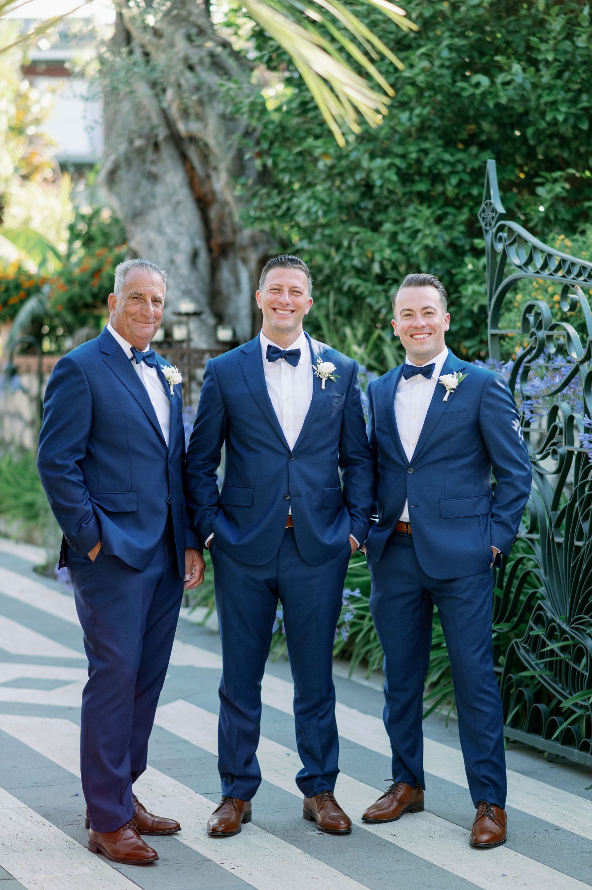 Blue groom and groomsmen suits 