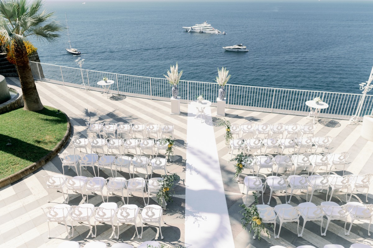 Cliffside Italian wedding ceremony