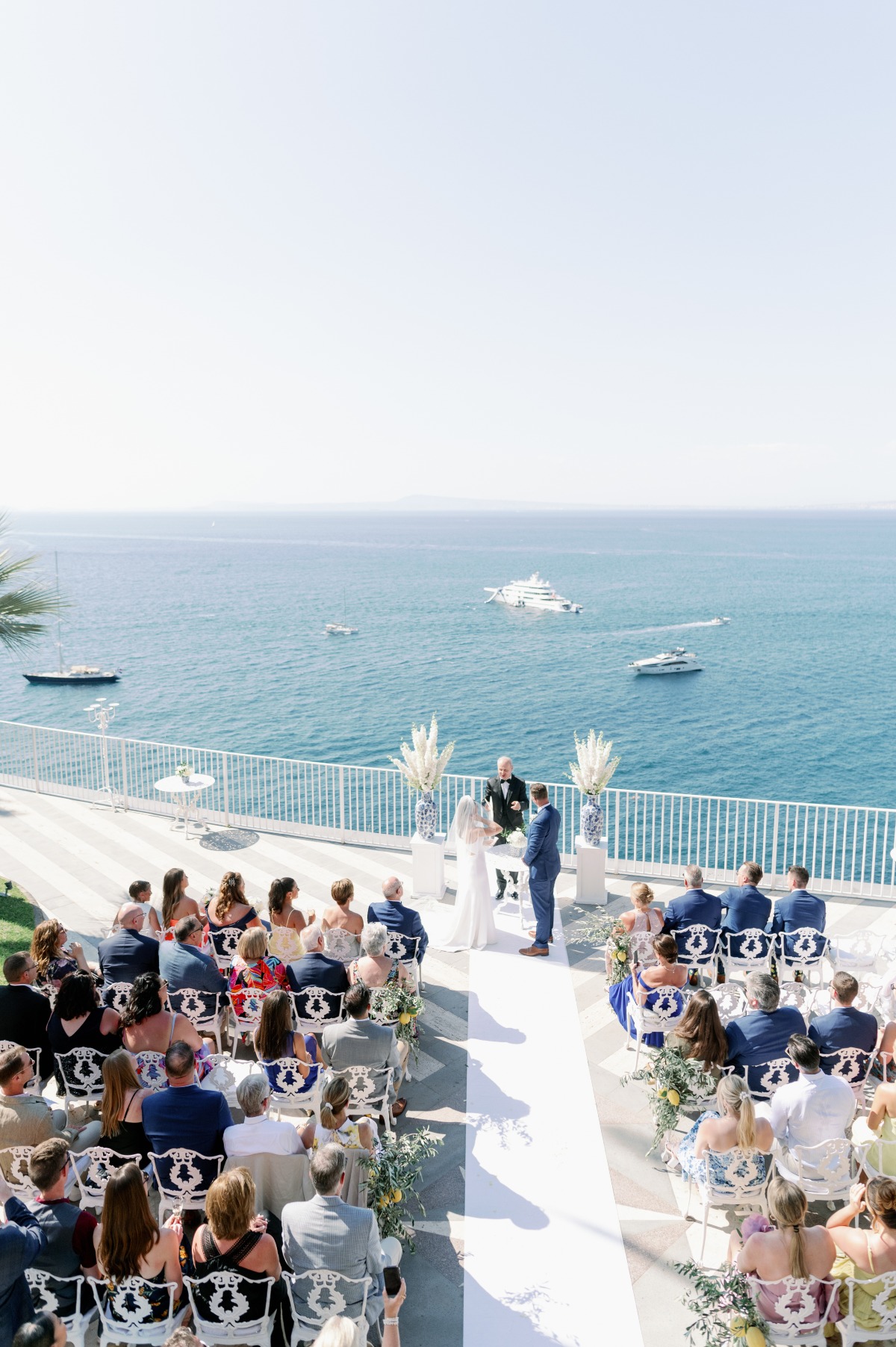 Cliffside wedding ceremony in Italy