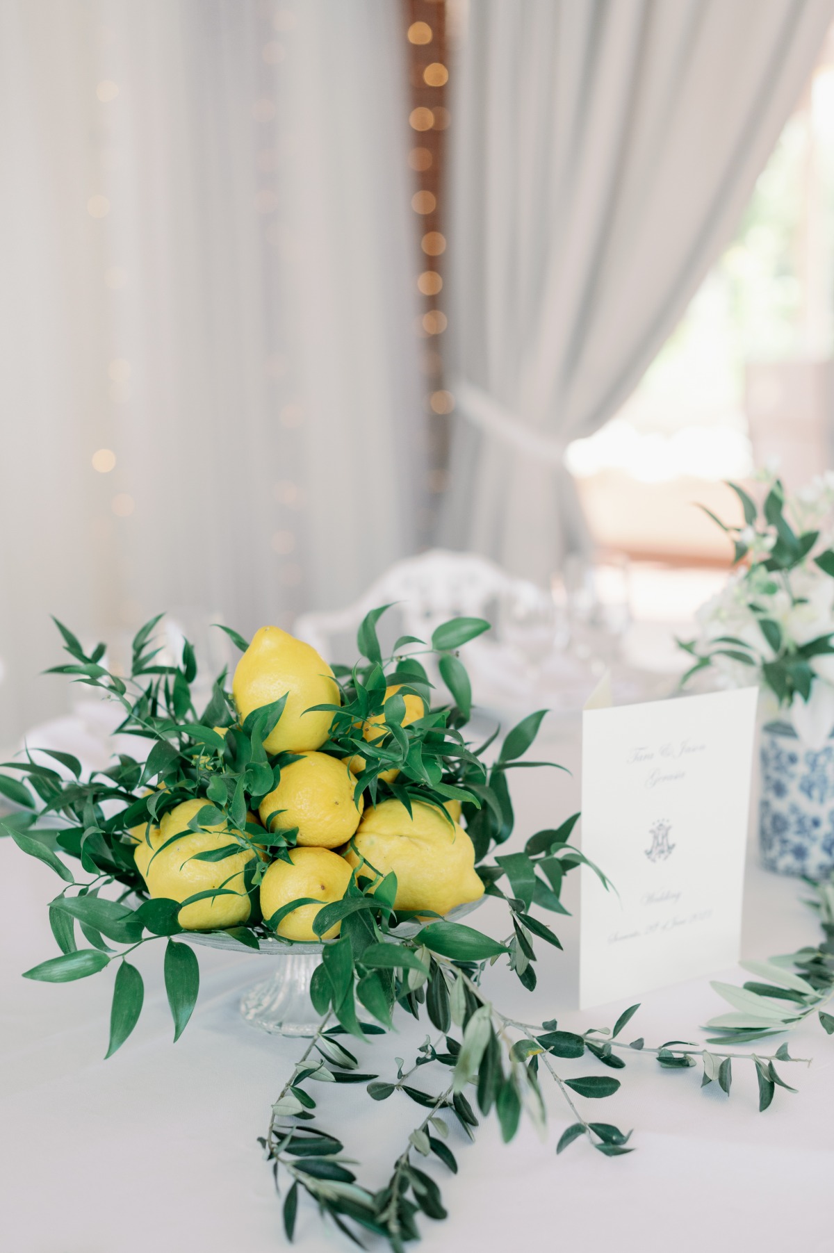 Lemon centerpieces for Italian wedding 