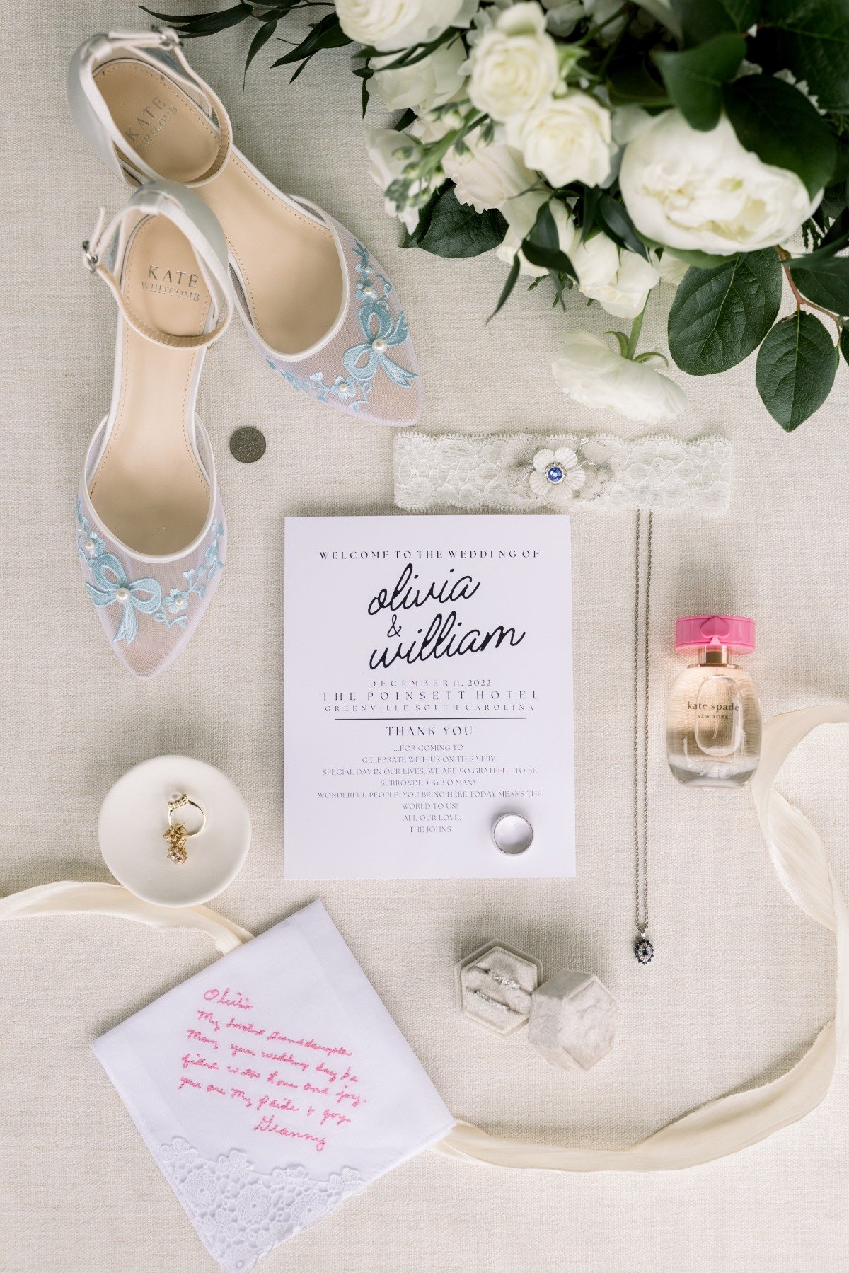 Elegant wedding invitation and details 