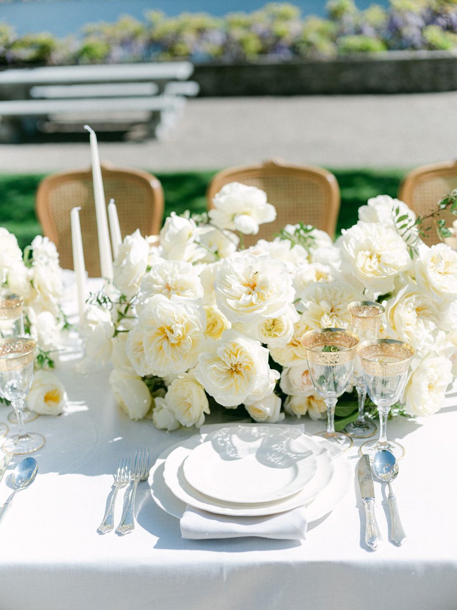White palette wedding reception 