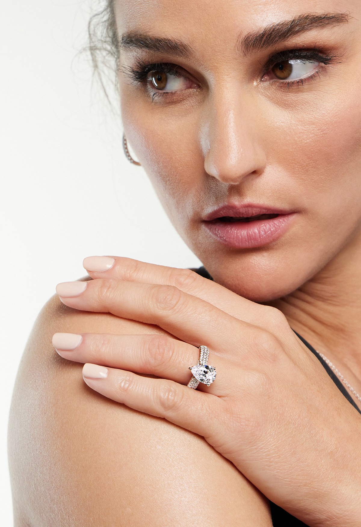 luxe pear shaped engagement ring from With Clarity