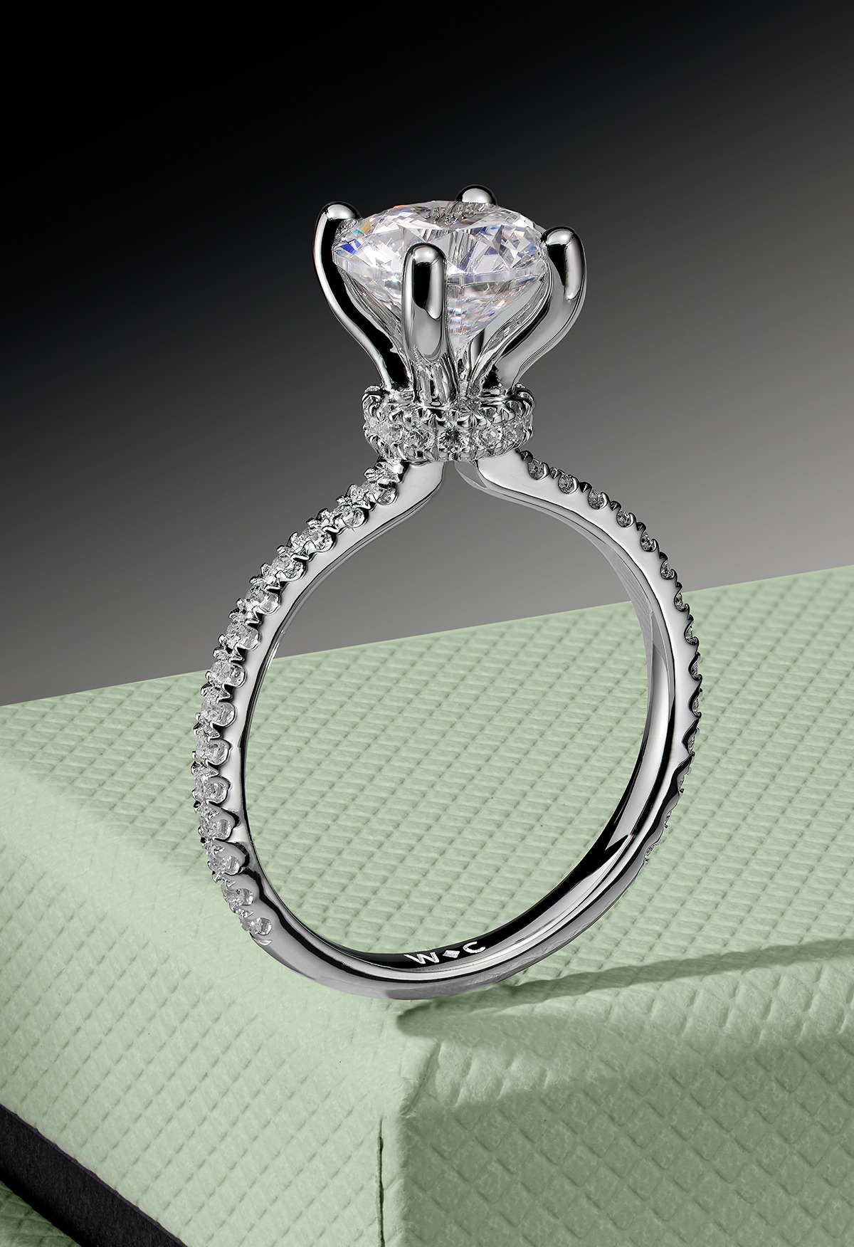 hidden halo engagement ring by with clarity