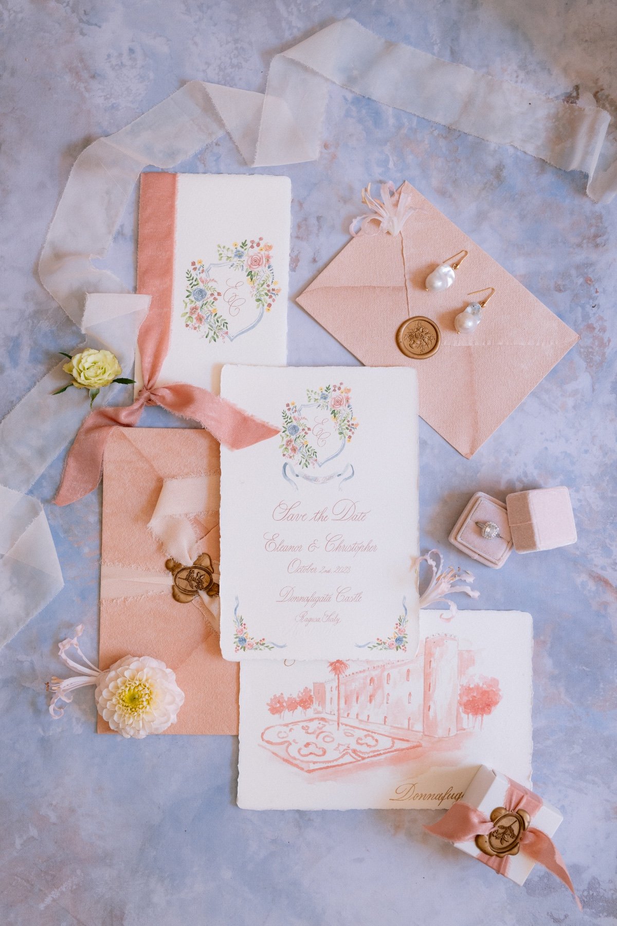 floral watercolor invitations