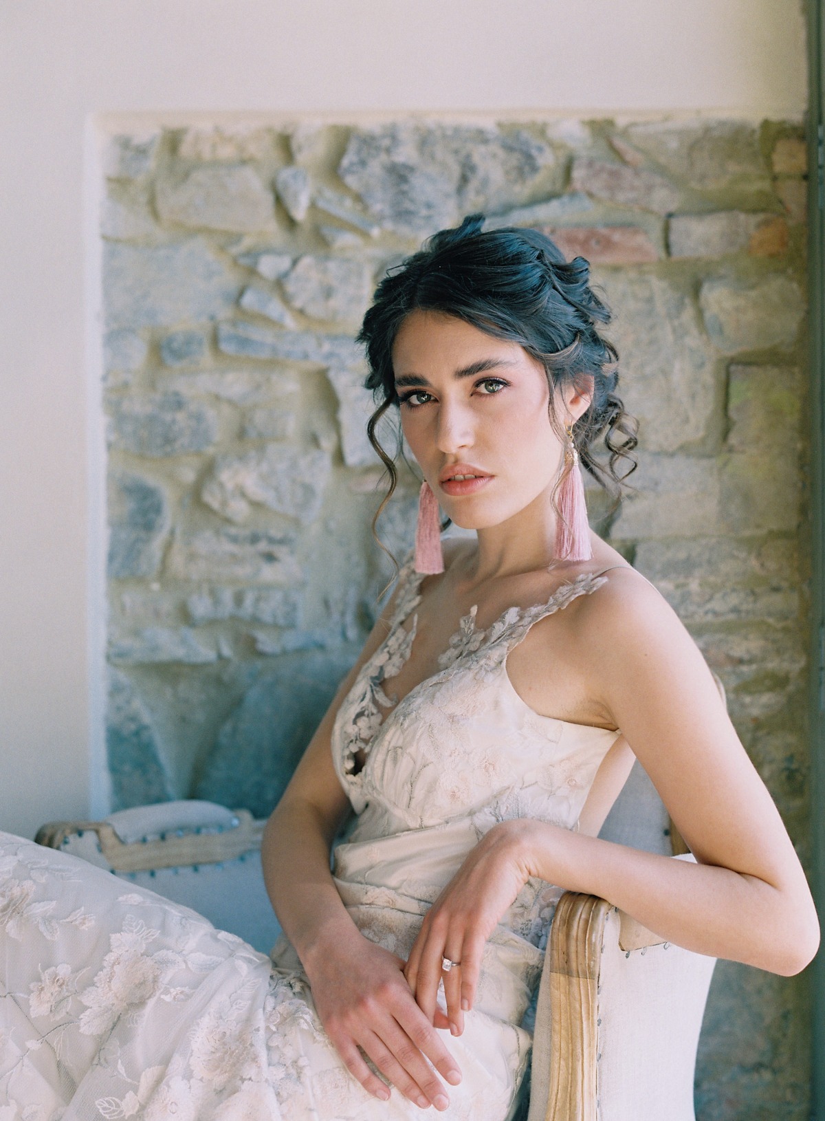 Dreamy floral inspired wedding fashion at Italian villa 