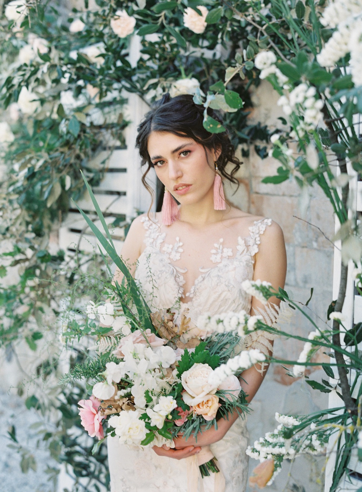Dreamy floral inspired bridal fashion at Italian villa 