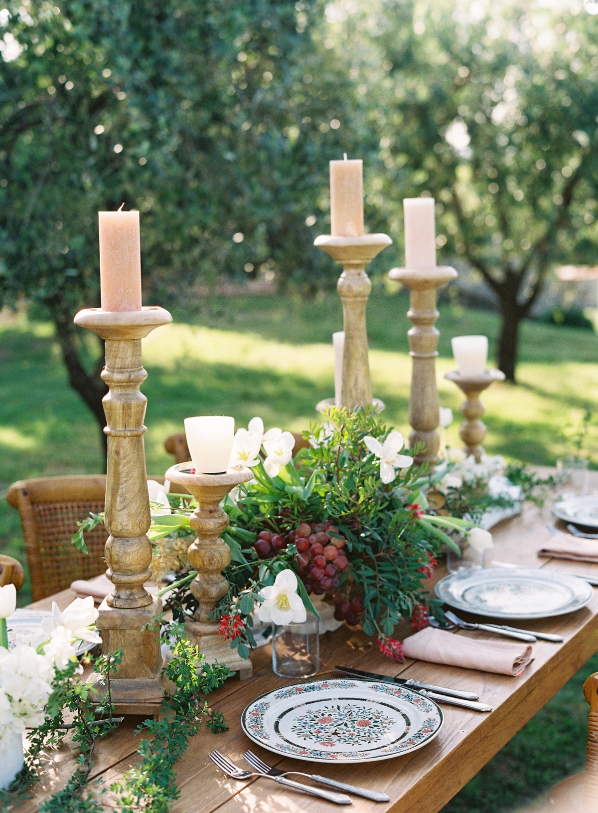 Ornate traditional Italian dishware for wedding reception 