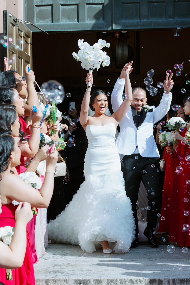 bubble wedding ceremony exit