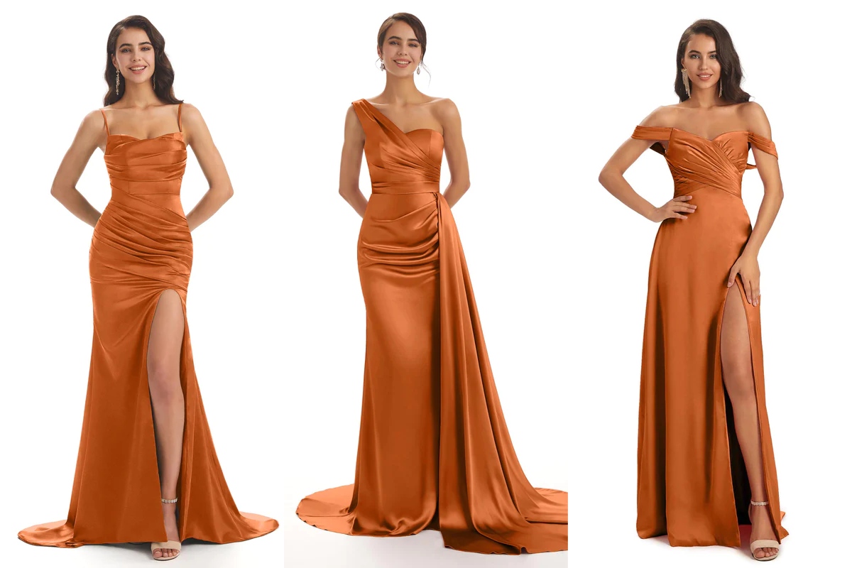 1burnt-orange-satin-bridesmaid-dresses