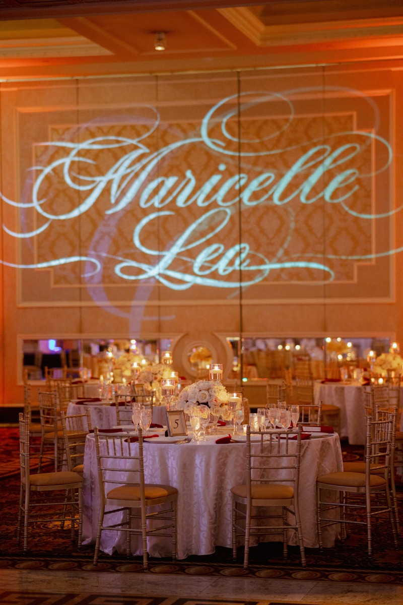 wall projections for wedding reception