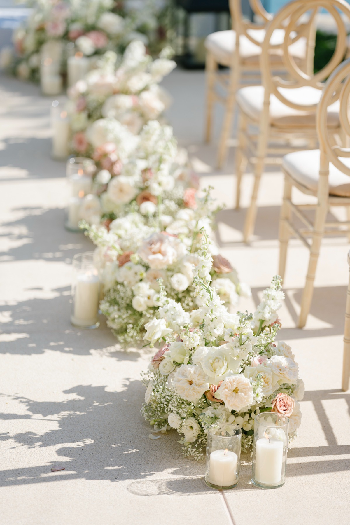 baby's breath and rose arrangements