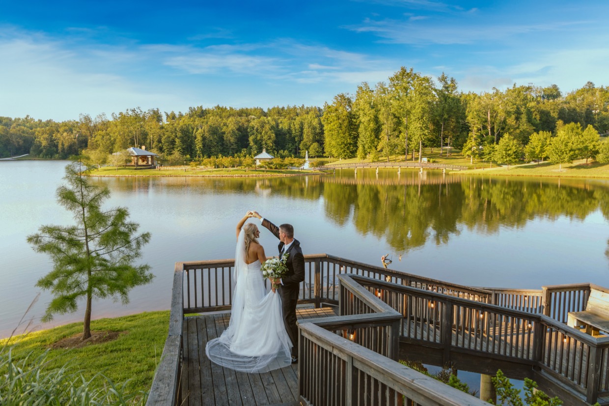 looking out at the private lake at Sandy Creek Farms