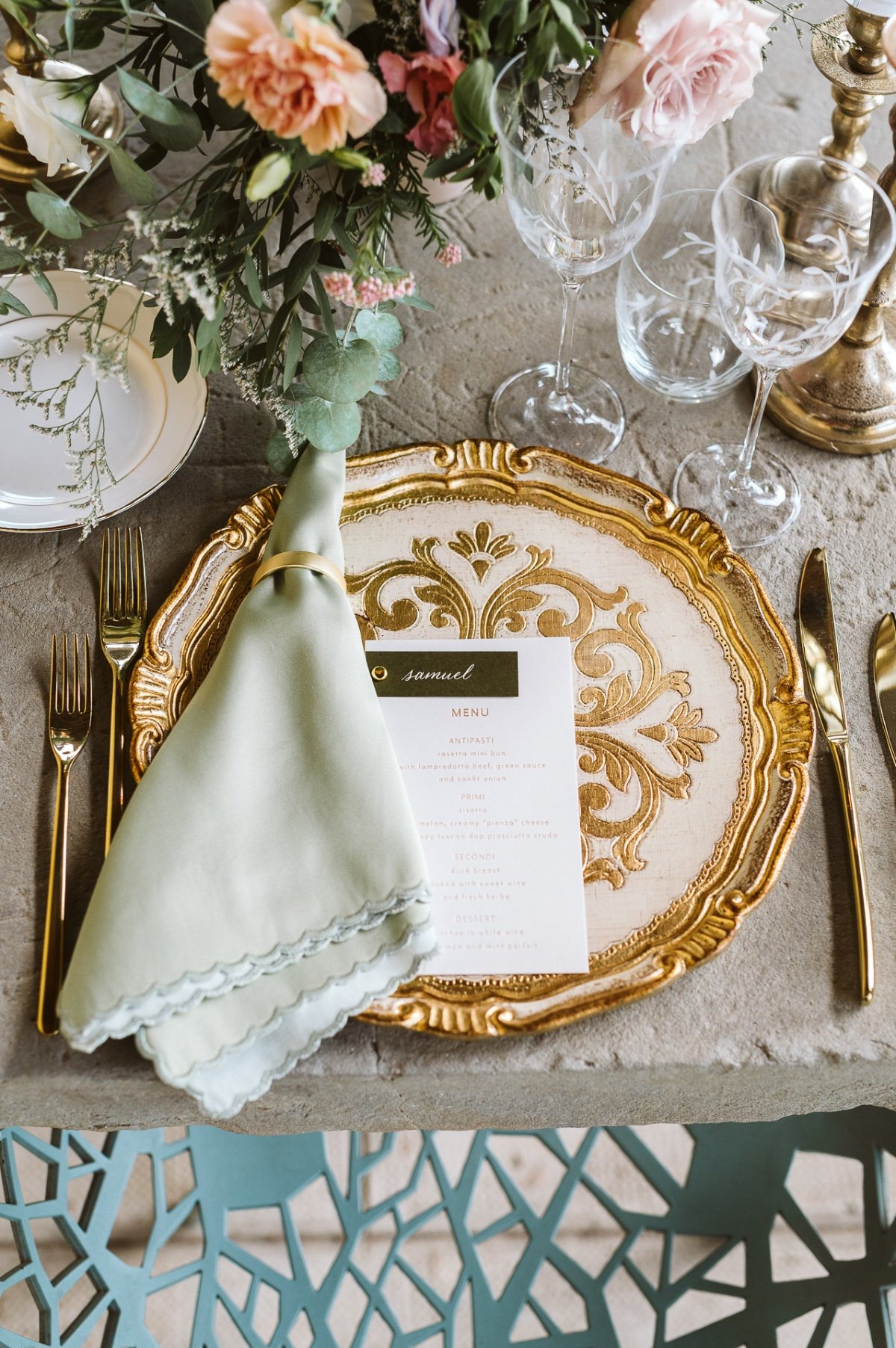 gold and concrete wedding ideas