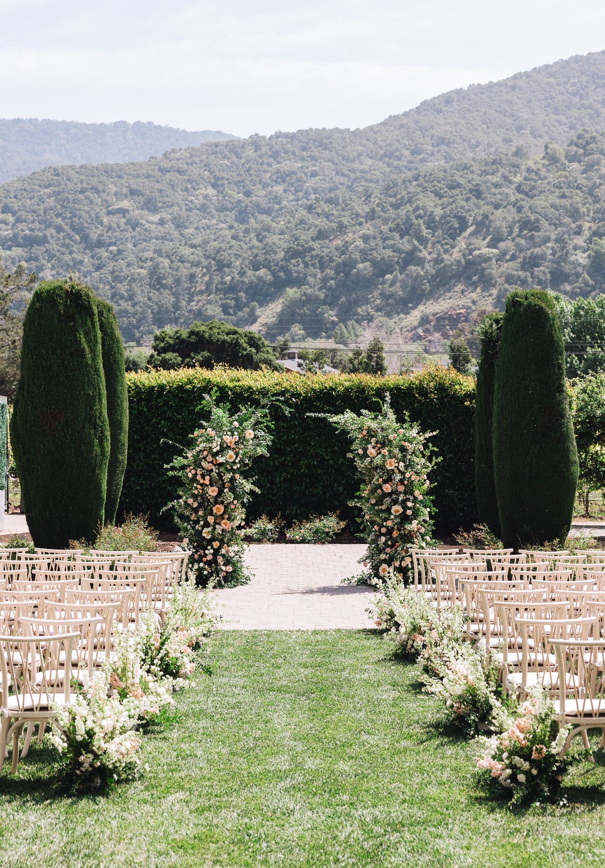 Bernardus Lodge garden wedding ceremony in Carmel Valley
