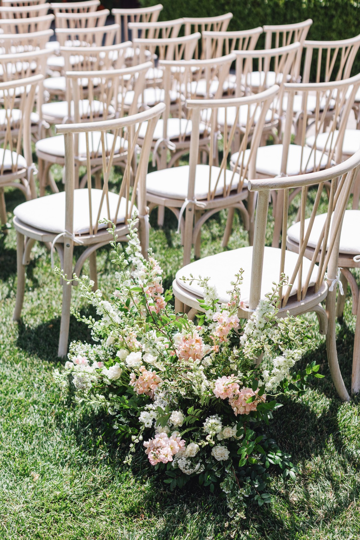 Aisle centerpieces for wedding ceremony in Carmel Valley