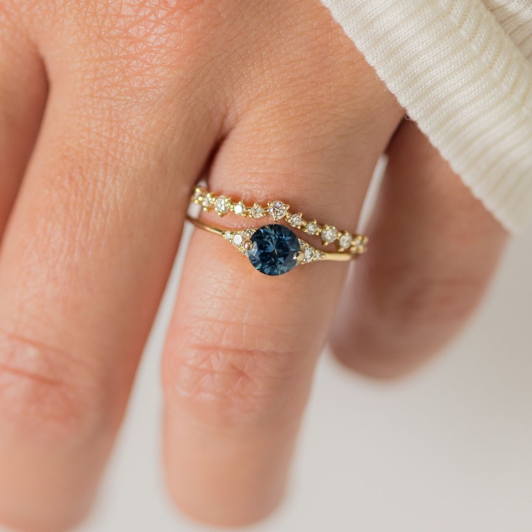 Inky blue sapphire ring 