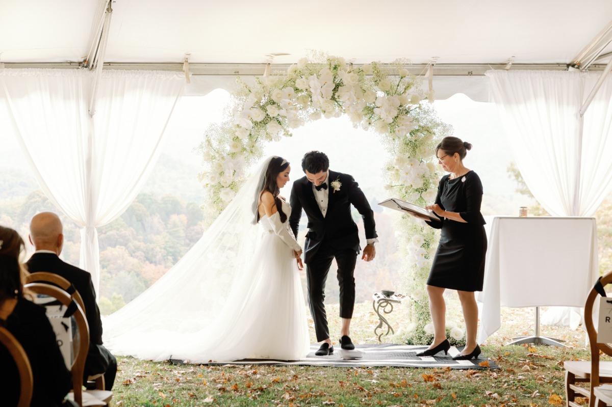 Jewish wedding ceremony at tented North Carolina venue